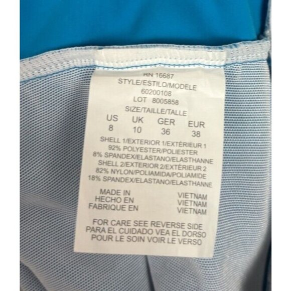 Swim Solutions Women's Tummy-Control Flyaway Swimdress Crochet 8 Blue NWT's. - Picture 7 of 8
